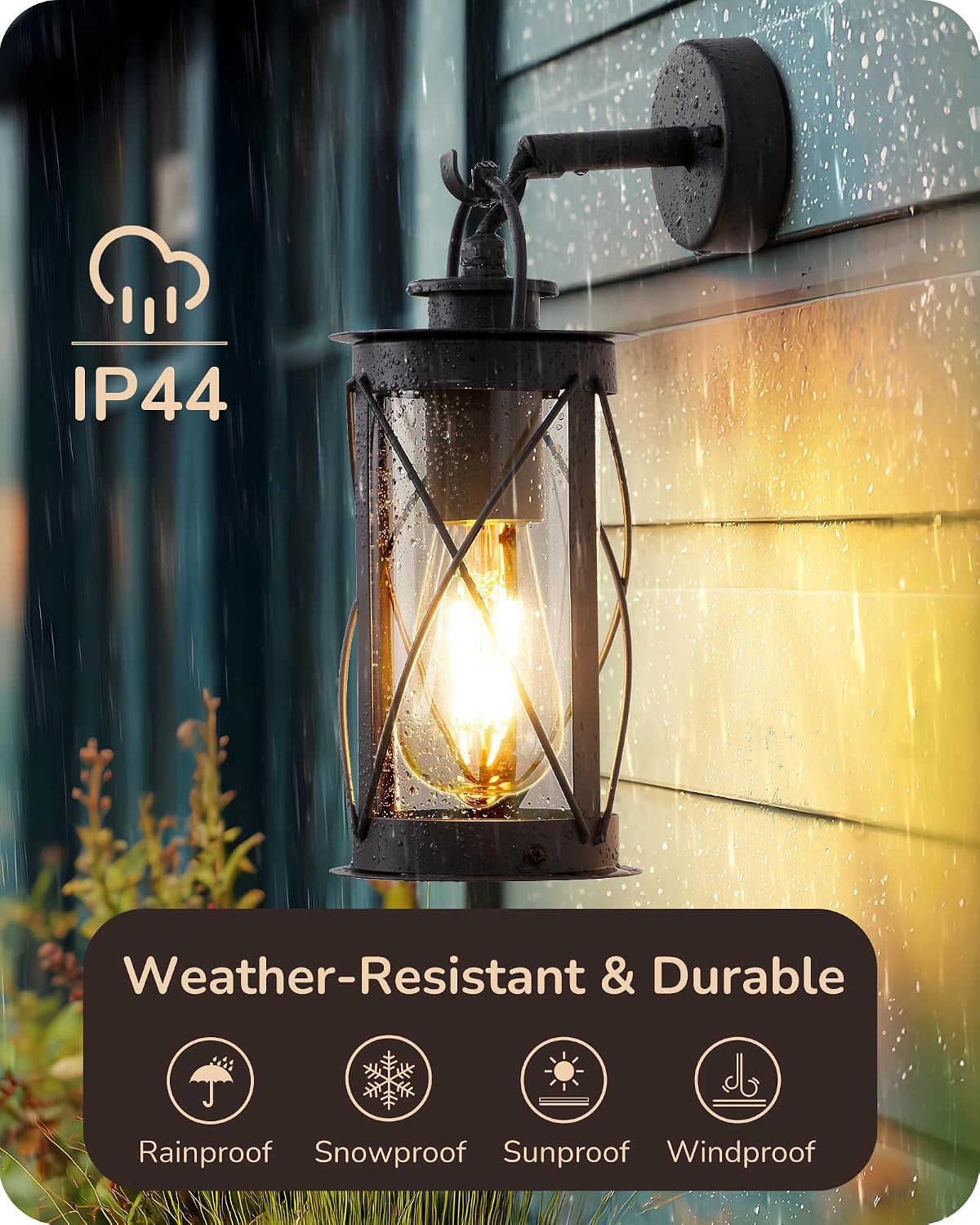 Thumbnail 2 de Outdoor wall lantern light IP44, E27