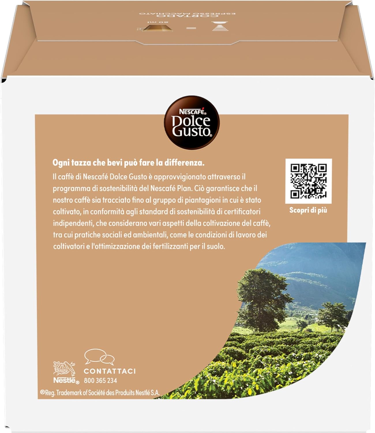 Detalle de NESCAFÉ DOLCE GUSTO Cortado Espresso Macchiato Caffè – 96 capsule compatibili da 6 confezioni da 16