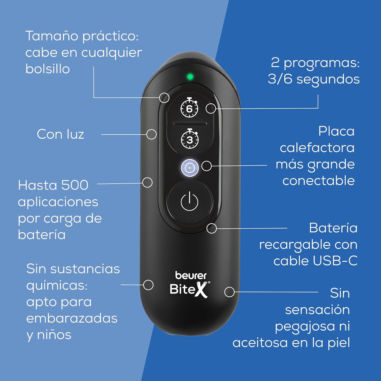 Thumbnail 6 de Beurer BiteX Max Deep Black: alivio rápido para picaduras y mordeduras sin químicos