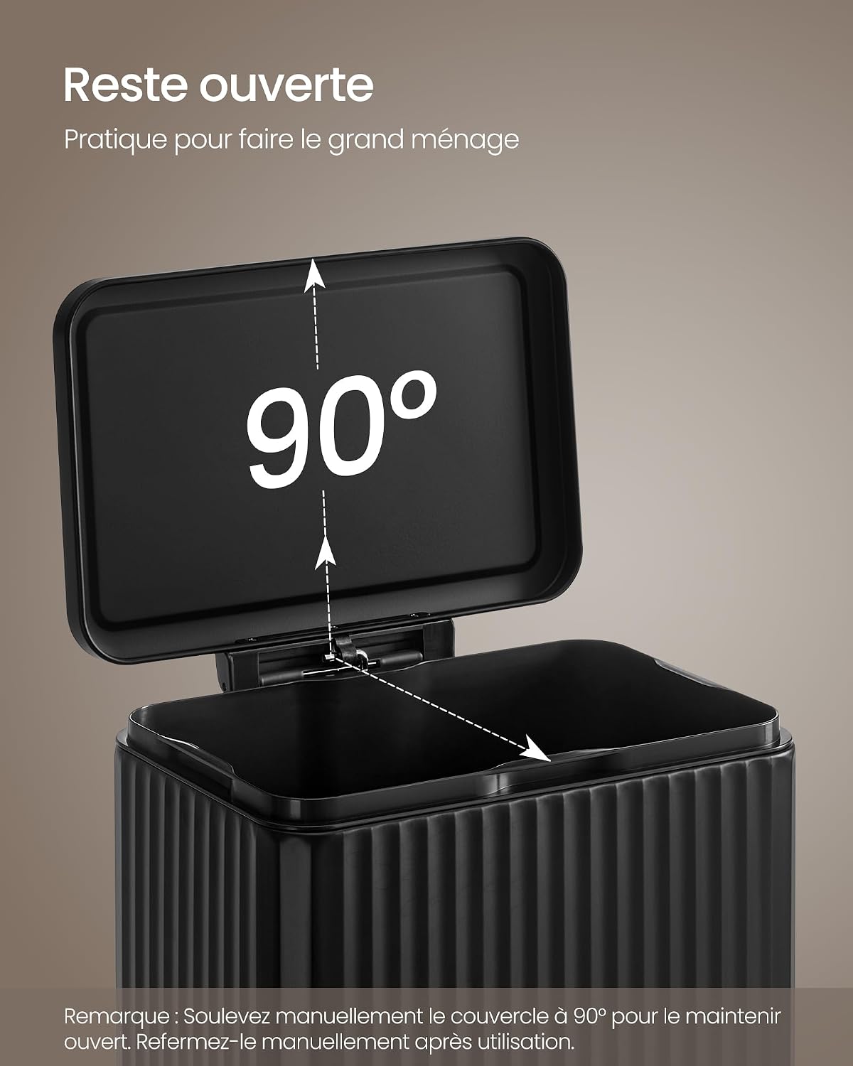 Detalle de SONGMICS LTB586BZ02 50 L poubelle de cuisine