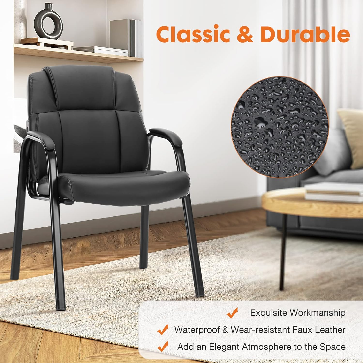 Detalle de Sweetcrispy Waiting Room Chairs, PU Leather