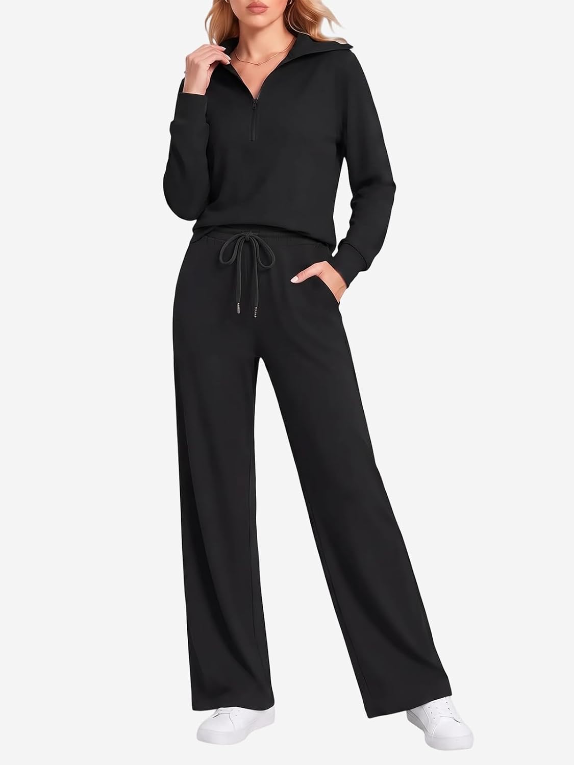 Detalle 1 de CHERRYDREAM Women's Lounge Set with Half-Zip Pullover