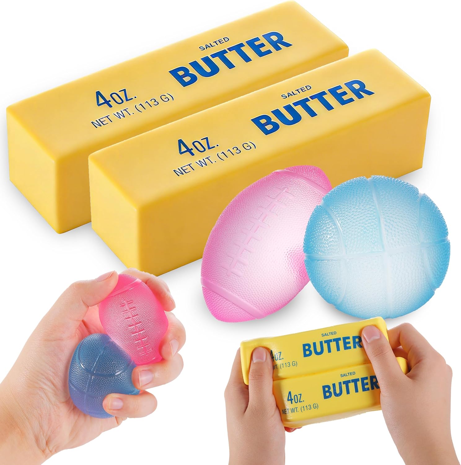 Detalle de XUERILY 4-Pack Squishy Stress Ball & Slow Rising Butter Squishy Fidget Toys Set