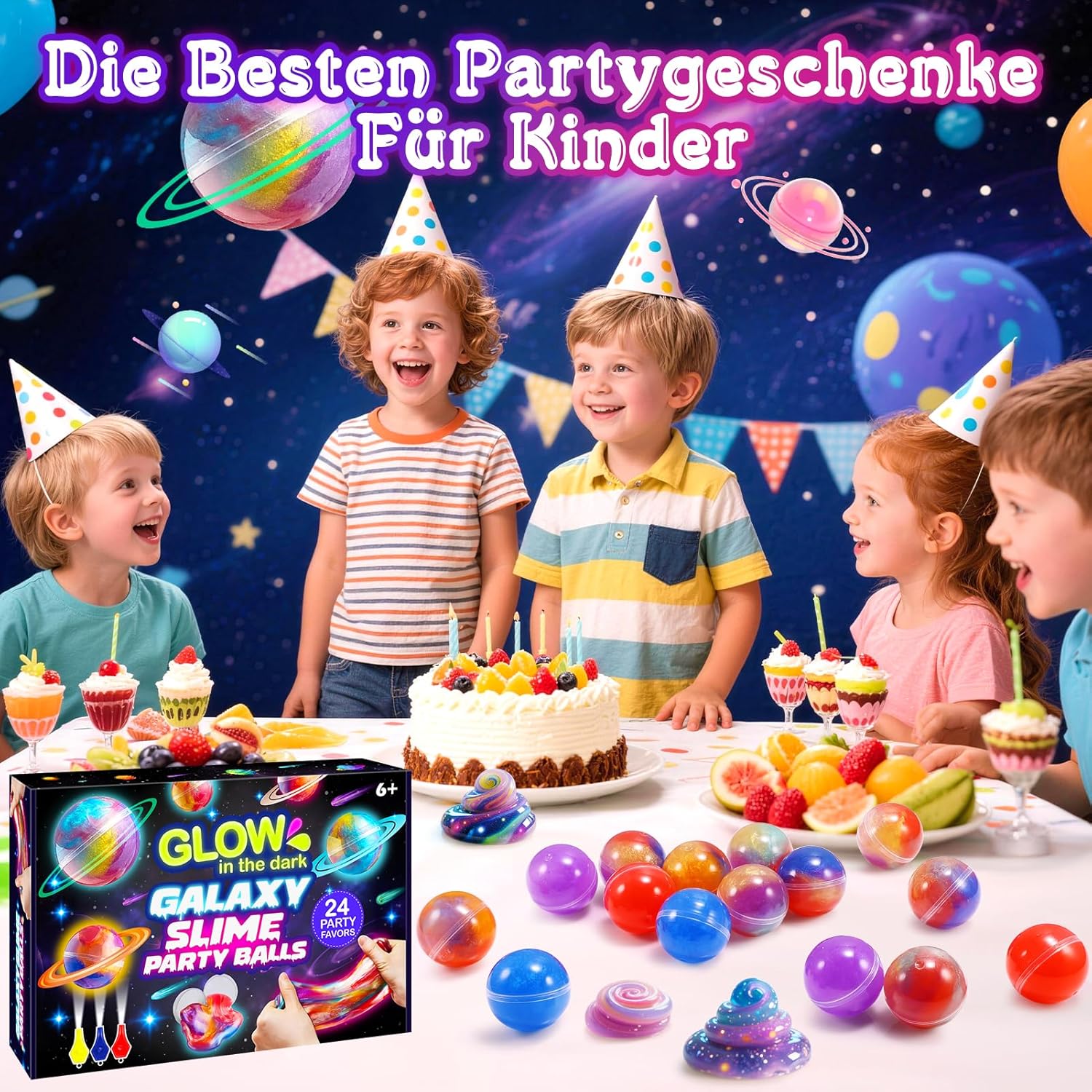 Thumbnail 6 de Hapikids Galaxy Glowing Slime Set 24-teilig