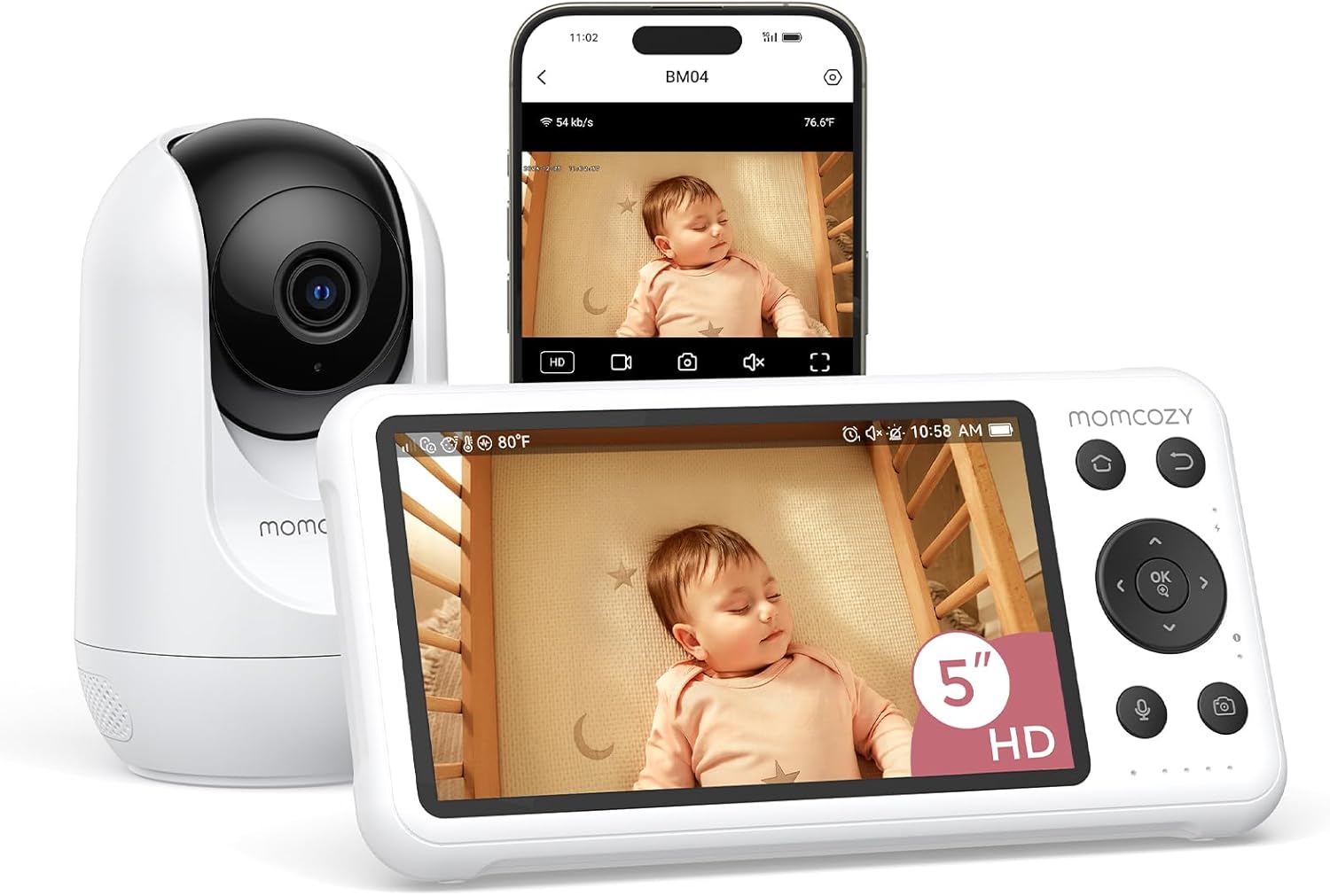 momcozy BM04 5" 1080P Baby Monitor