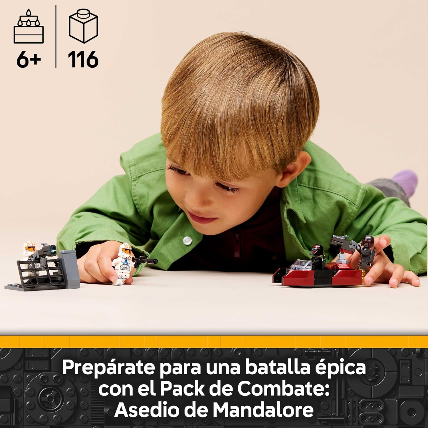 Detalle 2 de LEGO Star Wars 75449 Pack de Combate: Asedio de Mandalore | 4 minifiguras y Moto Speeder