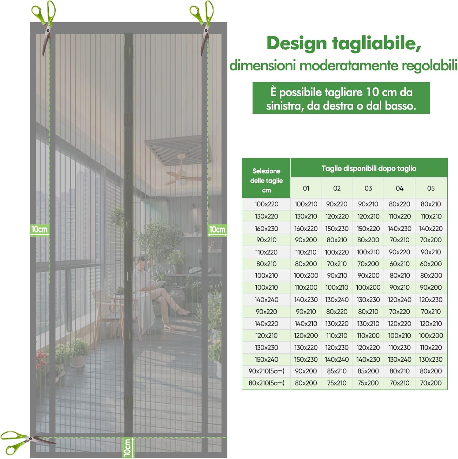 Thumbnail 1 de Sekey Tendina Magnetica 100x220 cm per Zanzariera – Grigio, ritagliabile in altezza e larghezza