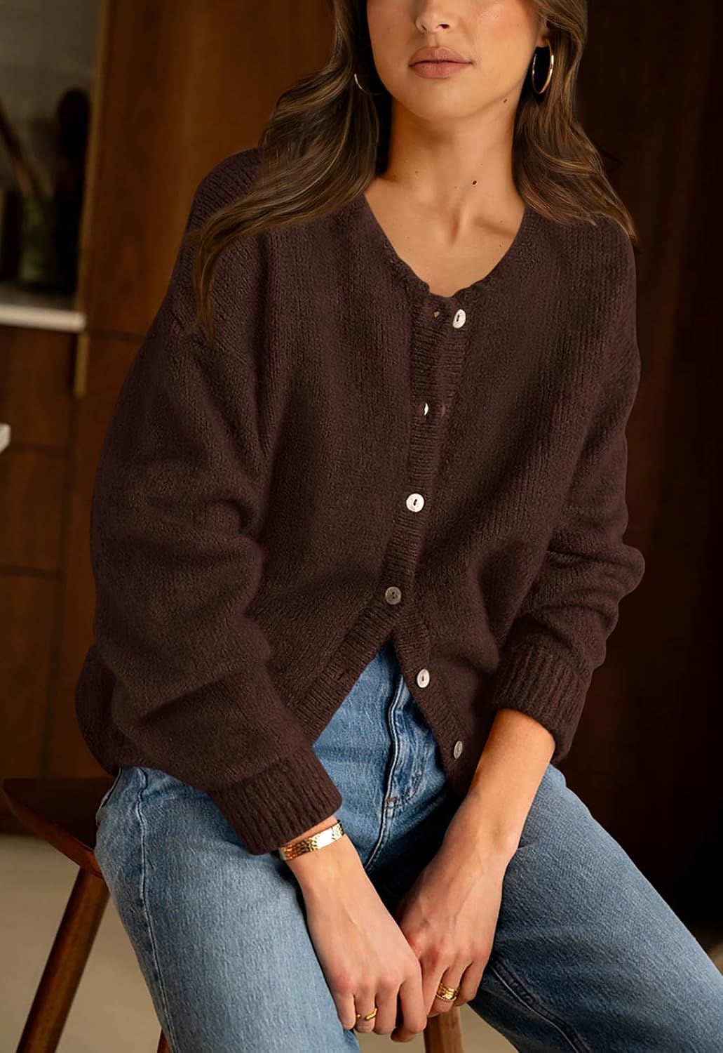 Detalle de PRETTYGARDEN Chunky Open Front Cardigan 2026