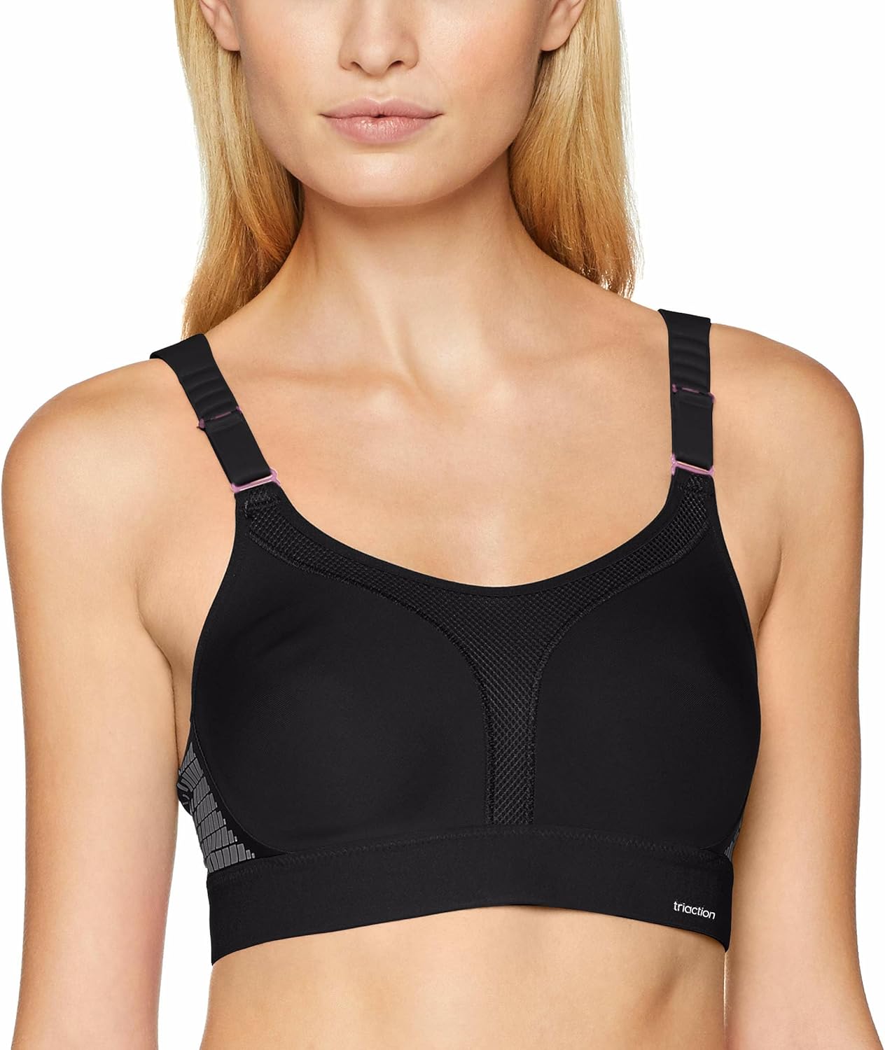 Detalle de Triaction Extreme Lite N Damen-Sport-BH – Maximaler Halt, Atmungsaktiv und ungepolsterte Cups