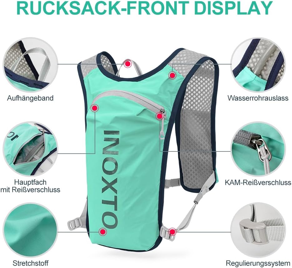Thumbnail 1 de INOXTO Laufrucksack 5L – Leichter Trinkbeutel für Outdoor, Wandern und Radfahren