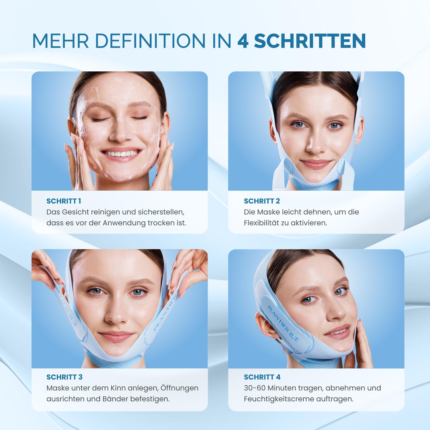 Detalle de Plantifique Kinnmaske Doppelkinn wiederverwendbar - V-Shape Gesichtsmaskе