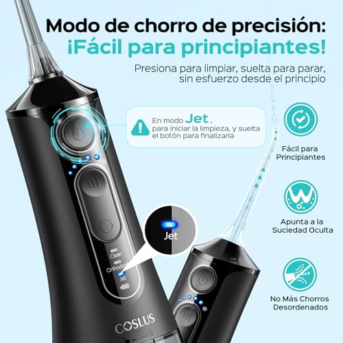 Thumbnail 4 de COSLUS C51 irrigador dental bucal portátil inalámbrico con 3 modos, 18 niveles y depósito de 300 ml (IPX7)