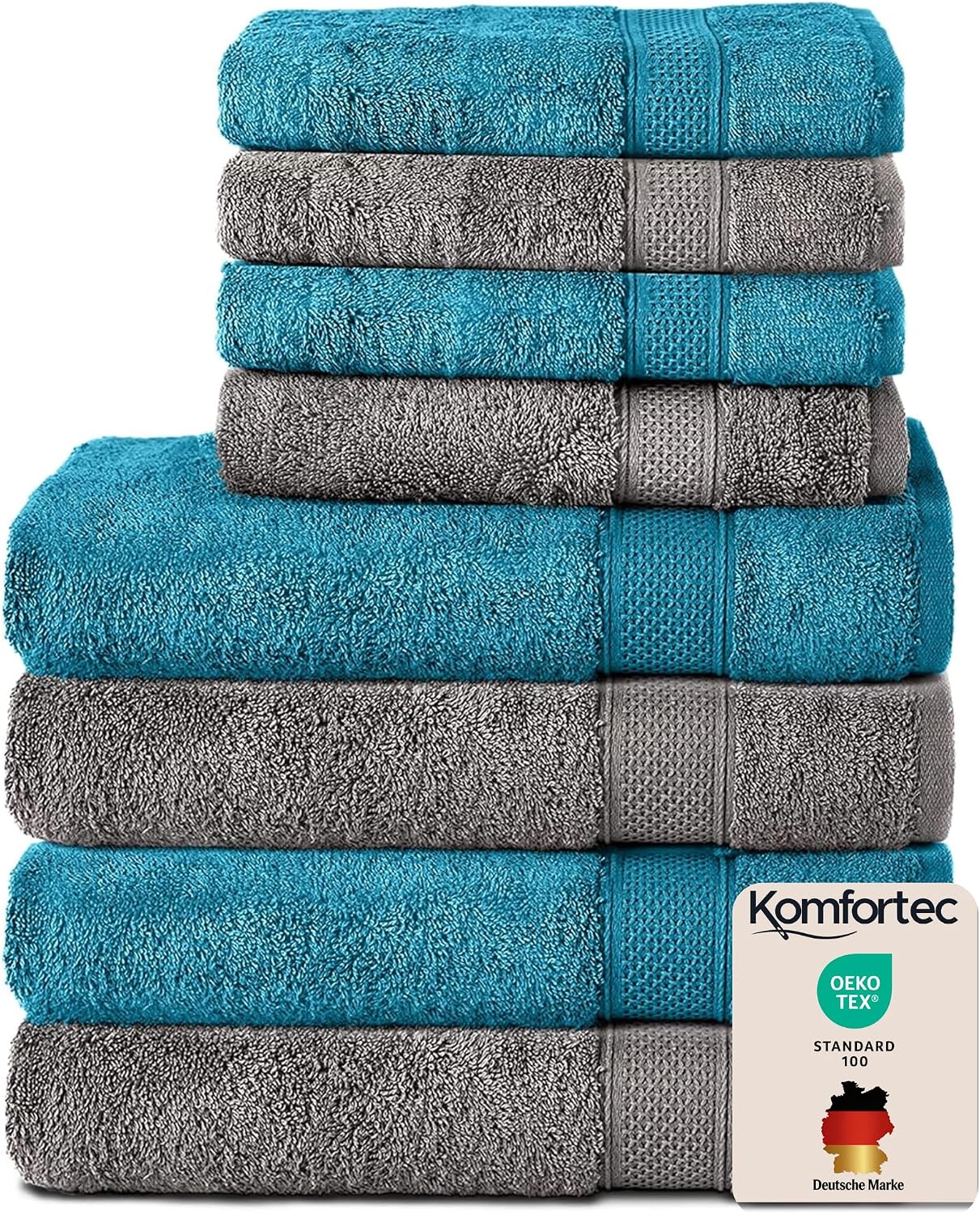 Detalle de Komfortec 8er Handtuch Set 70x140 cm