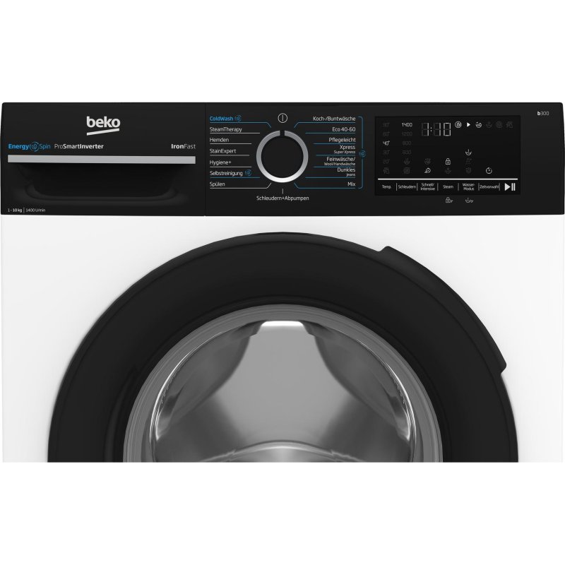 Detalle de Lavadora Beko BM3WFU41041W 10 kg: eficiencia EnergySpin y programas rápidos