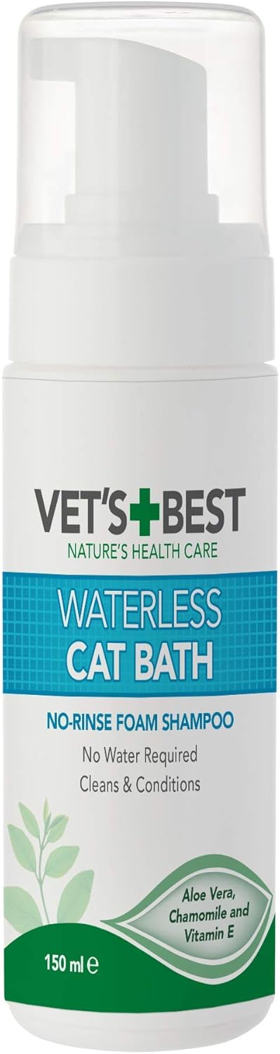 Vet's Best BestBest natürliches wasserloses Katzenshampoo, 150 ml – sanfte Pflege ohne Ausspülen