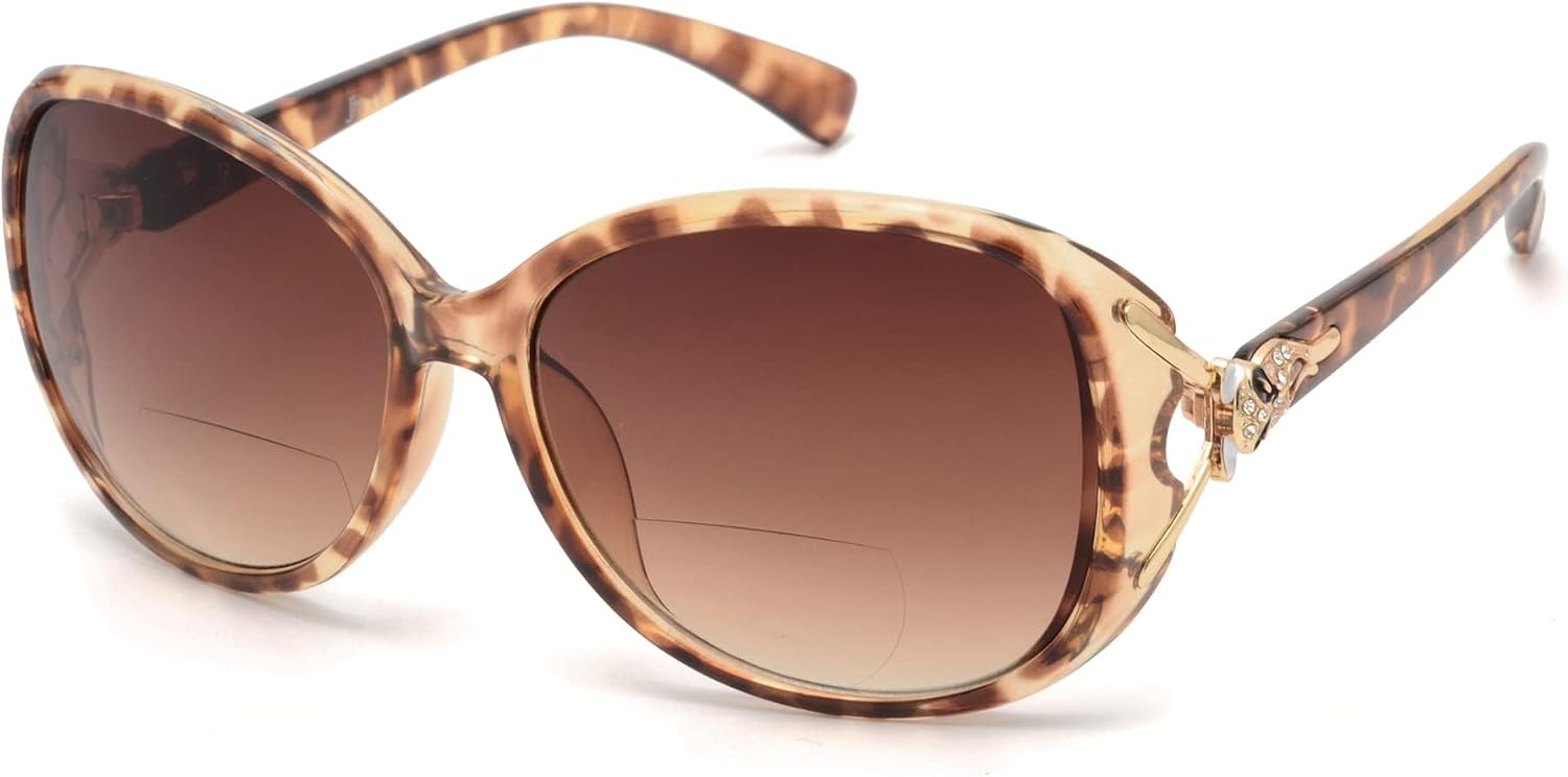 Detalle de JM Classic Bifocal Reading Sunglasses for Women – Vintage Oval Outdoor Readers