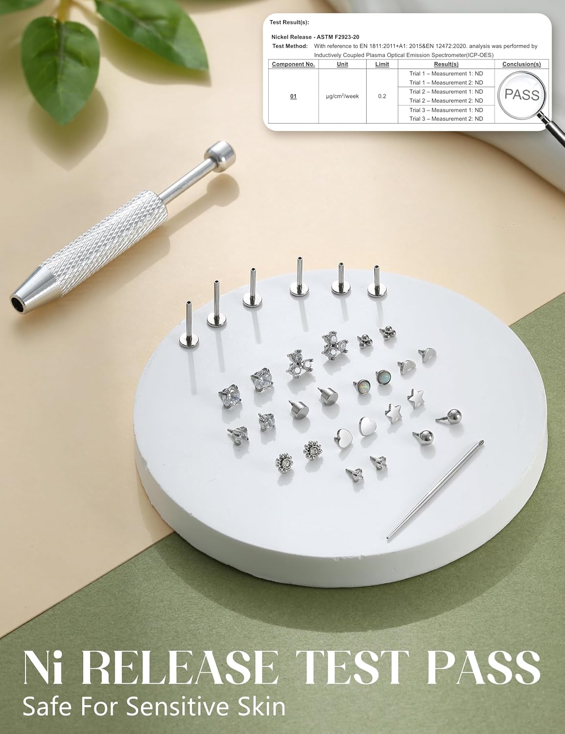 Thumbnail 4 de ADRAMATA Helix/Tragus & Labret Piercing Jewellery Set 16G/18G (6/8/10mm)