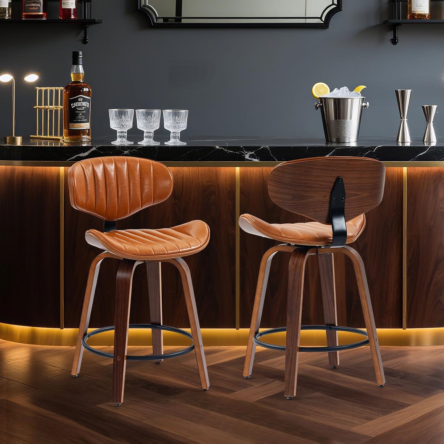 Detalle de CHIDOCHILO Swivel Bar Stools, 24-Inch