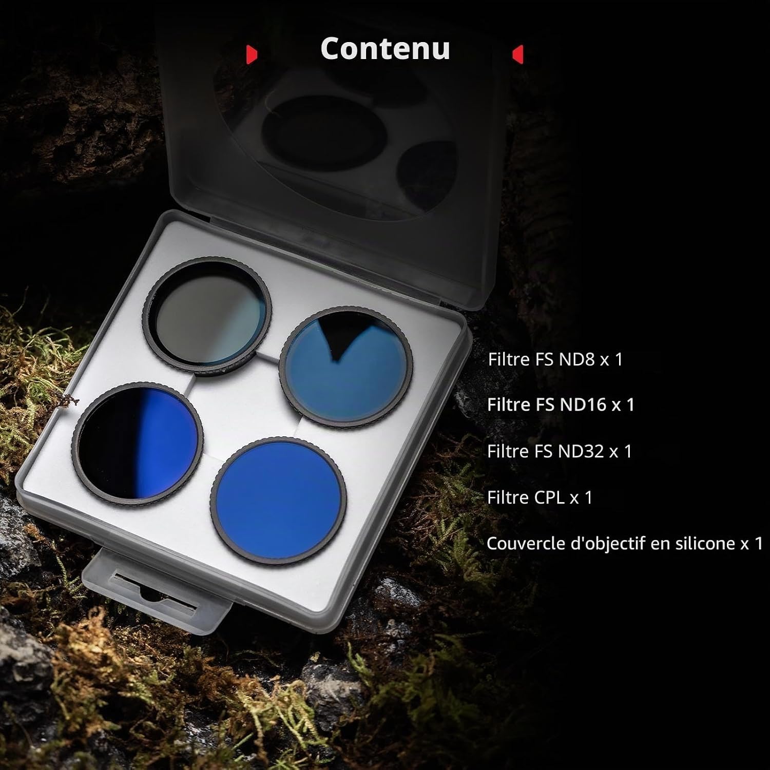Thumbnail 6 de SMALLRIG Kit de filtres ND + CPL pour DJI Osmo Action 5 Pro / Action 4 (lot de 5) avec cache silicone