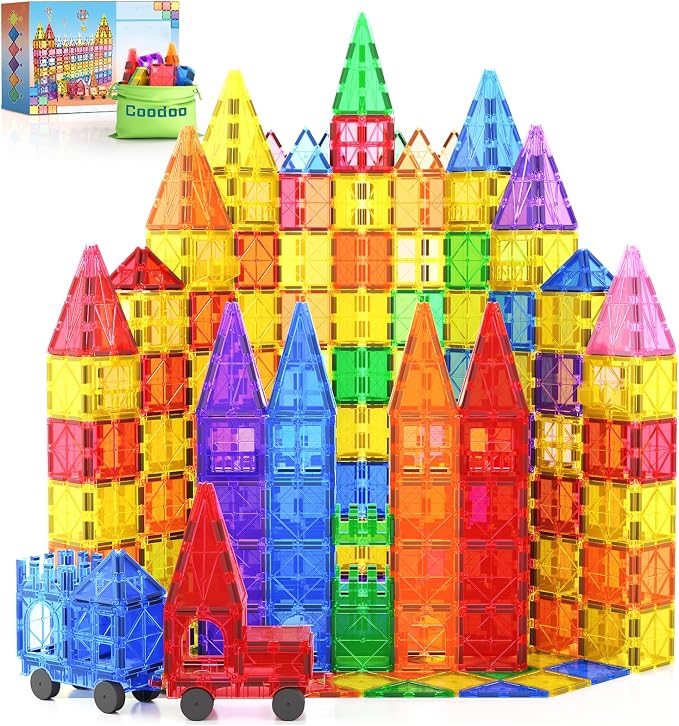 Detalle de 100PCS Bloques Magnéticos KidTech 🧲: Set con Coches y Educación