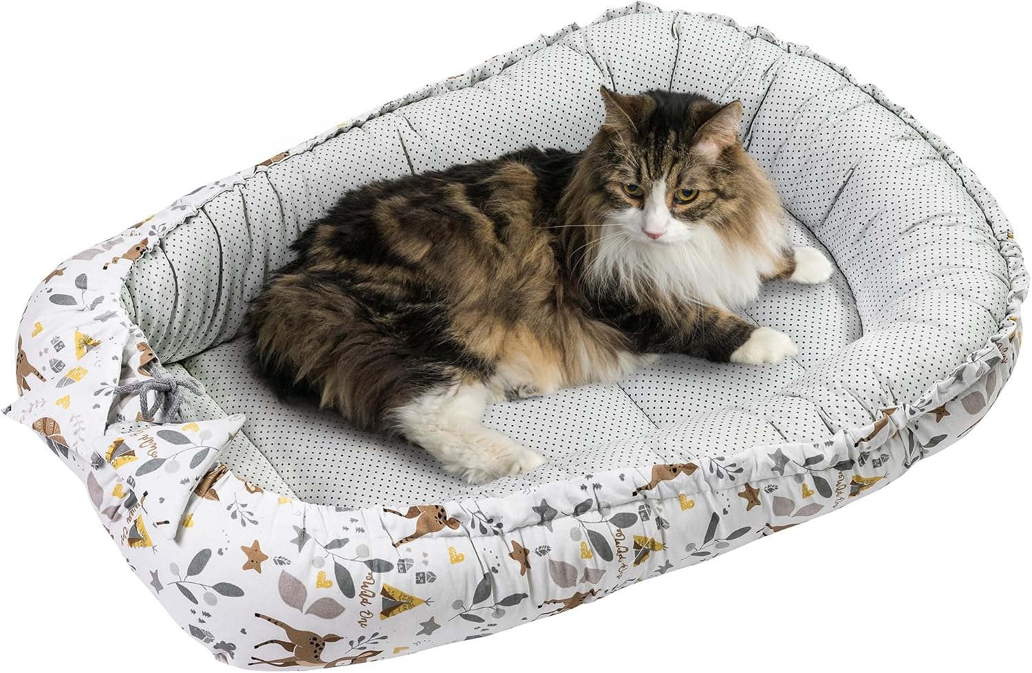 Detalle de Medi Partners Katzenbett Hundebett 75x60x10 cm – Cocoon-Nest mit gekauertem Rand, OEKO-TEX zertifiziert