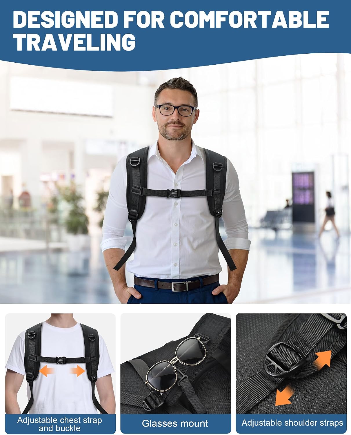 Thumbnail 6 de MOCOCITO Ryanair cabin bag 40x30x20 expandable travel backpack (24L to 30L)