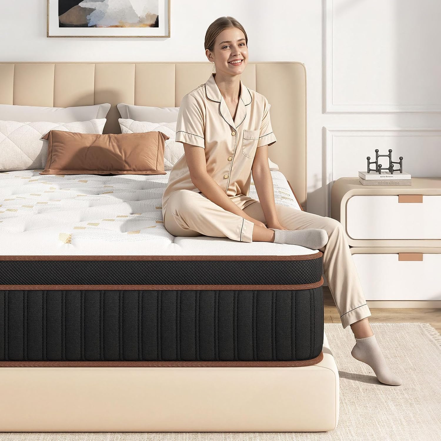 Detalle de Skyark SK_10T Twin Hybrid Mattress, 10-Inch Medium-Firm with Gel Foam
