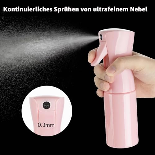 Detalle 2 de Uervoton Sprühflasche für Haare, 210 ml, Wasserzerstäuber, Rosa – Präzises Stylinghilfe mit 360° Sprühen