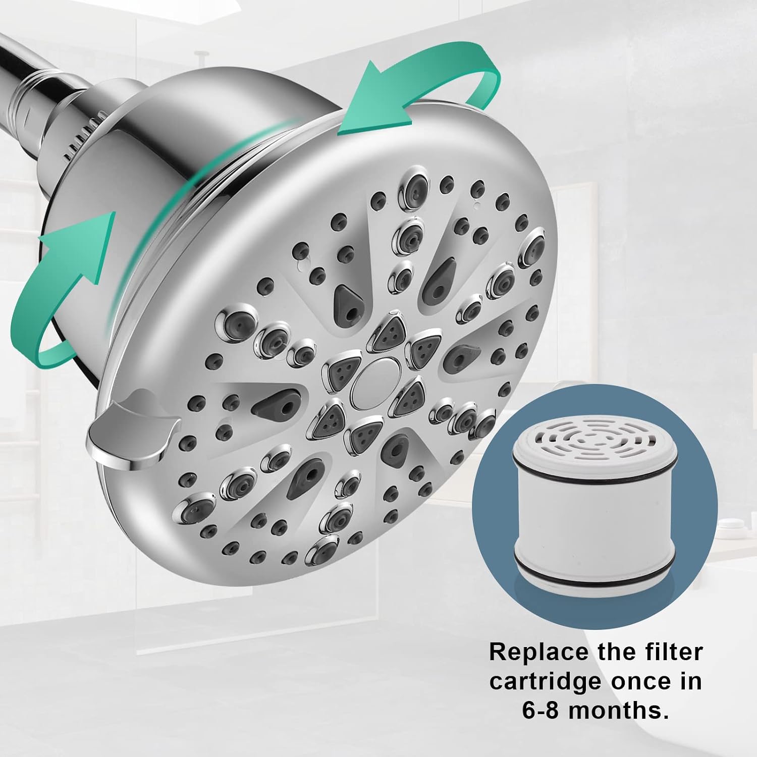 Thumbnail 4 de Cobbe 69b9e932-891b-418b-b1fa-6c9e78cc3e25 Filtered Shower Head, 7 Modes, Chrome