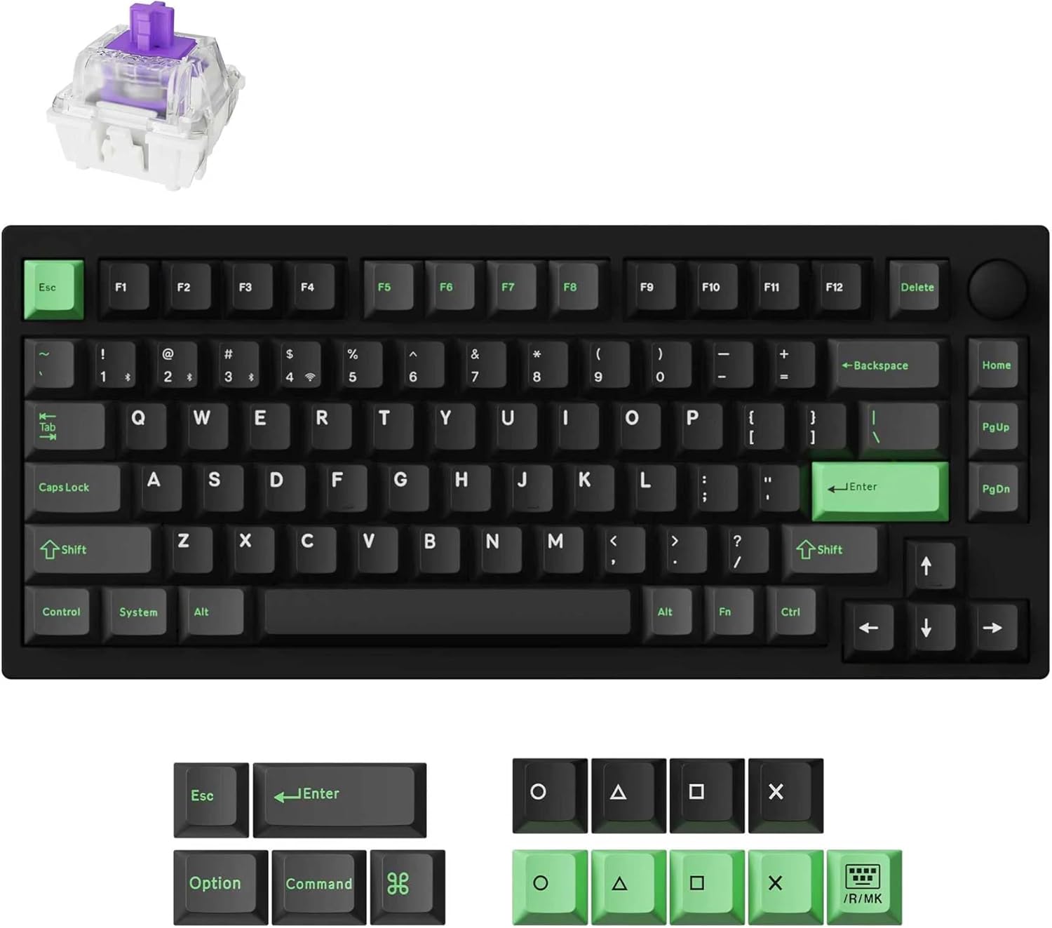 Detalle de LEMOKEY P1 HE 75% Wireless Mechanical Keyboard with Magnetic Gateron Switches — Fully Assembled (Black)