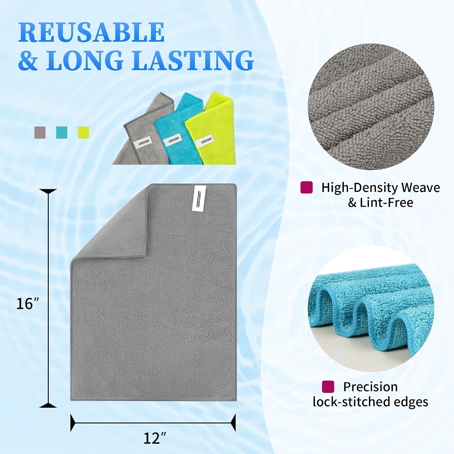 Thumbnail 2 de FIXSMITH Microfiber Cleaning Cloths 12 x 16 in