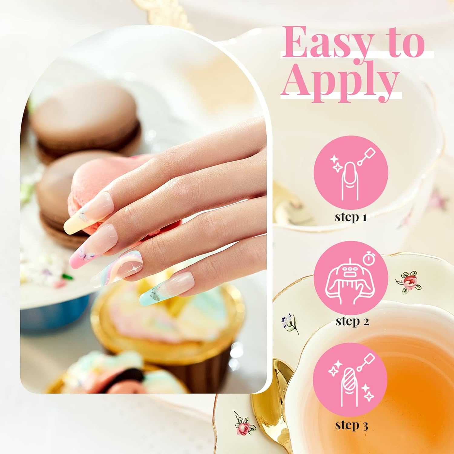 Detalle 2 de Beetles UV Nagellack-Set „Stylish Retro“ – 20 Farben mit Base & Top Coat (Soak-Off)
