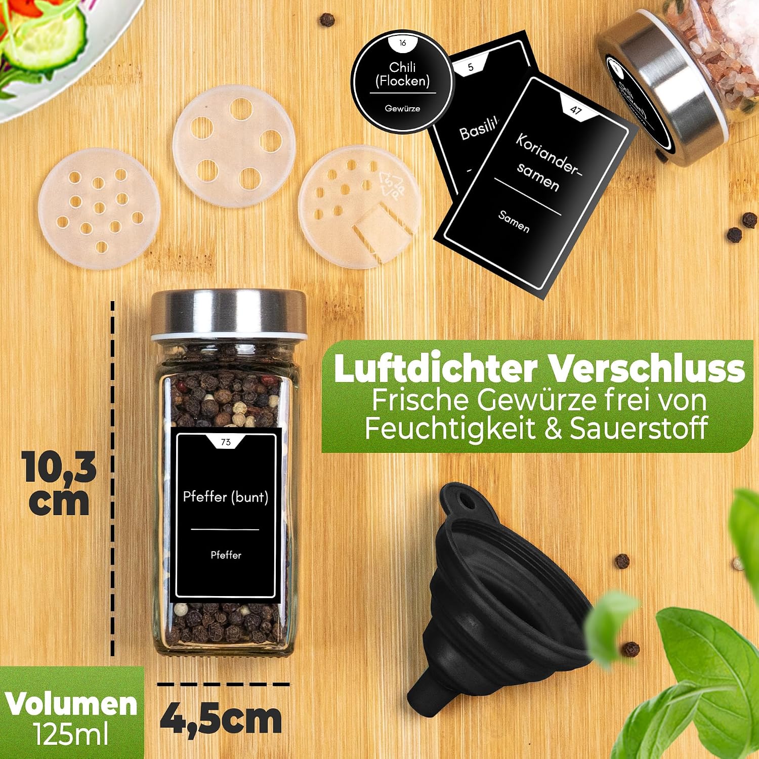 Detalle 2 de CLIDOR Gewürzgläser 125 ml 🧂