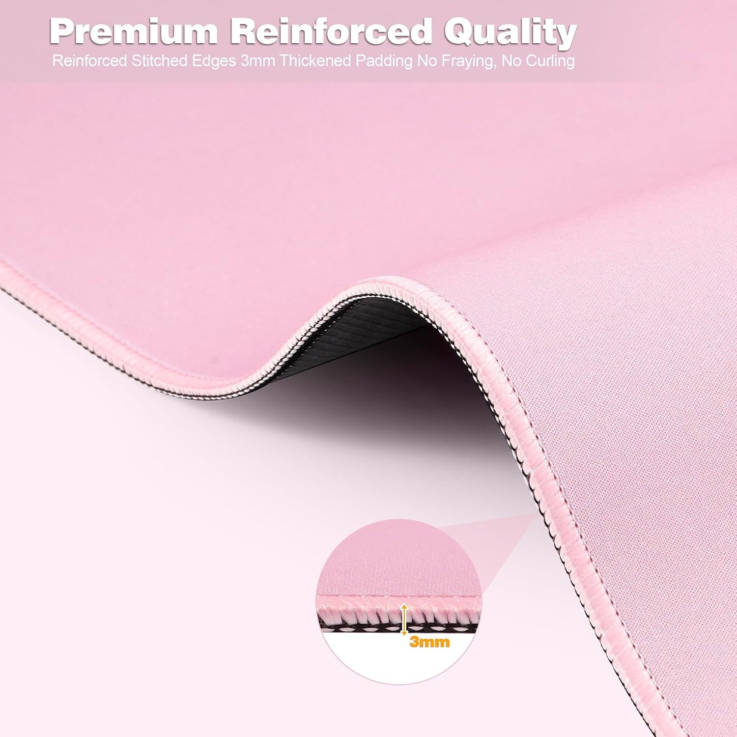 Thumbnail 6 de Jahosin 70x30 cm Large Gaming Mouse Pad with Stitched Edges – Pink