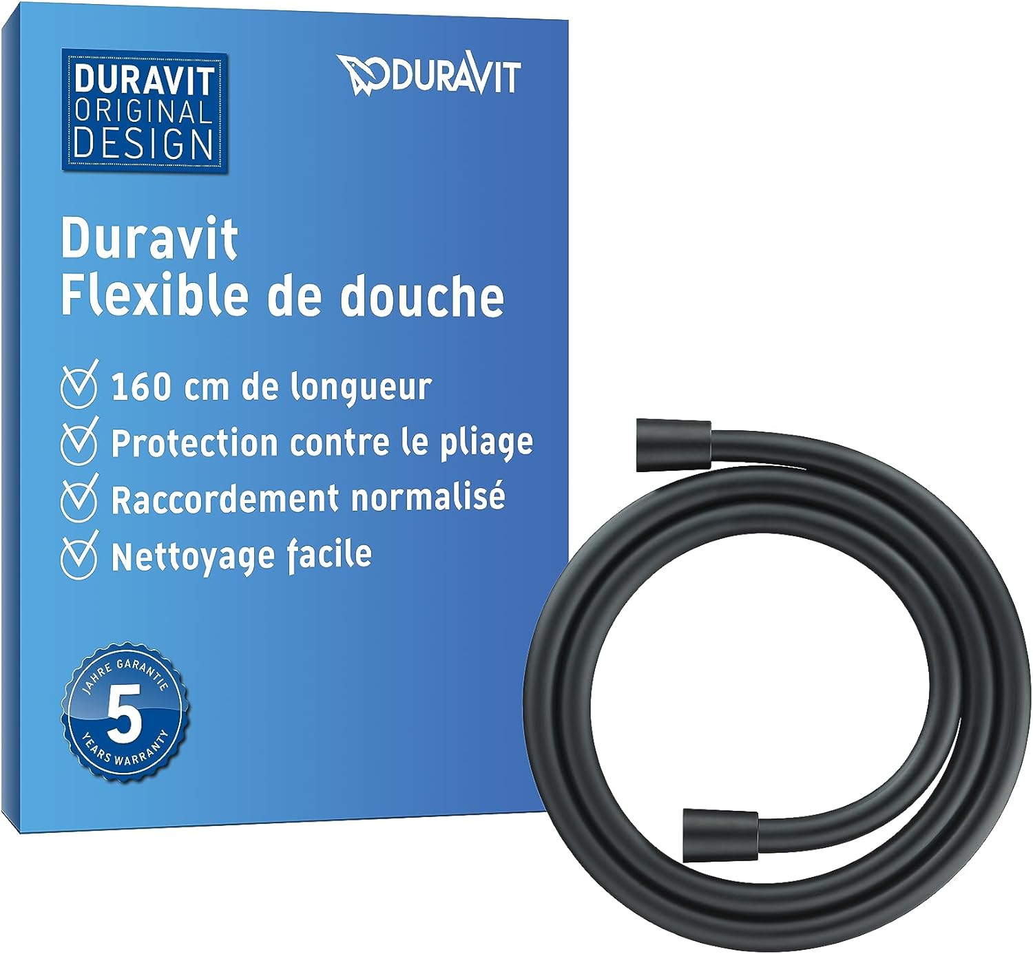 Thumbnail 2 de Duravit tuyau de douche universel flexible 1,60 m – anti-torsion et anti-pliage, chromé