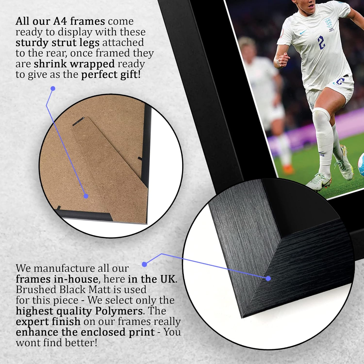Thumbnail 6 de HWC Trading FR A4 Lucy Bronze Signed Autograph Picture (Framed) for England Fans