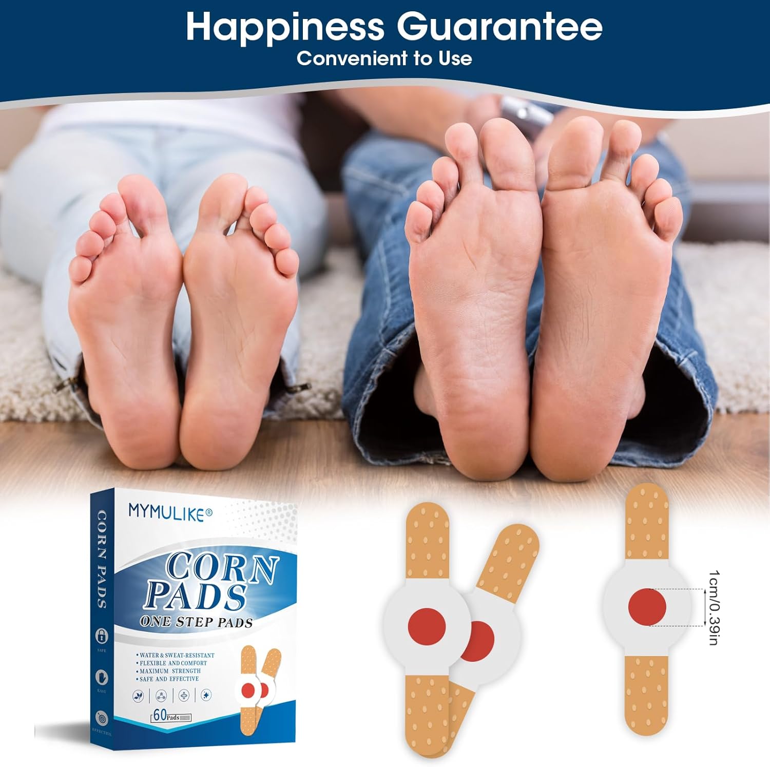Thumbnail 6 de MYMULIKE Corn Removal Plasters for Feet – 60 Count Corn Cushions for Feet, Toes, Hands and Wart Removal