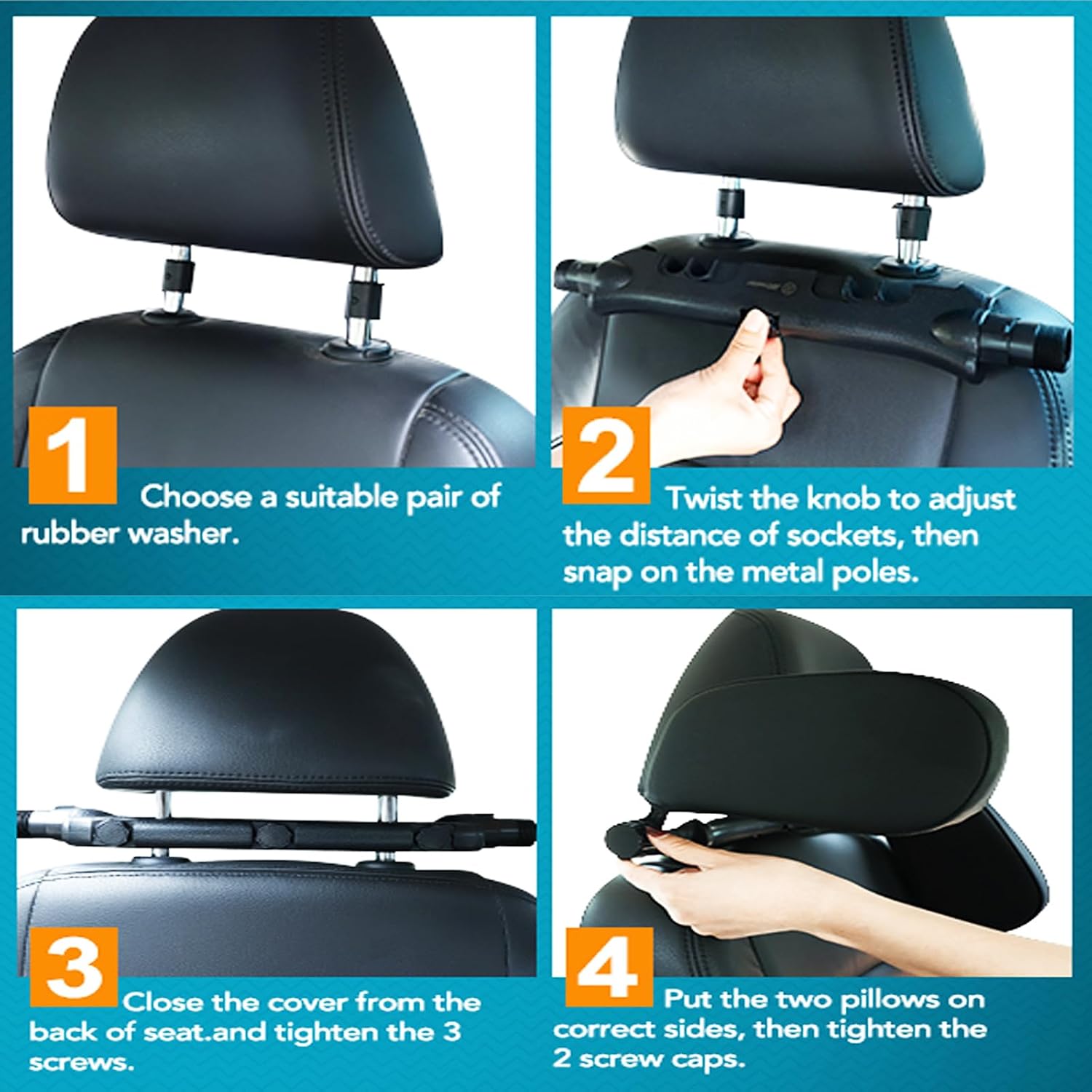 Thumbnail 6 de JZCreater Car Headrest Pillow U-Shaped