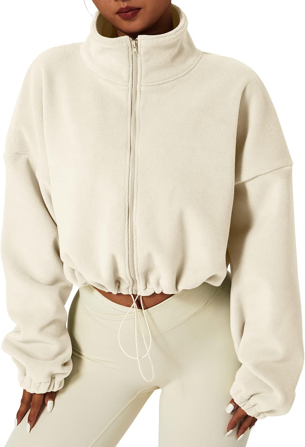 Thumbnail 3 de QINSEN Women's Sherpa Crop Zip Jacket ⧸ coat?