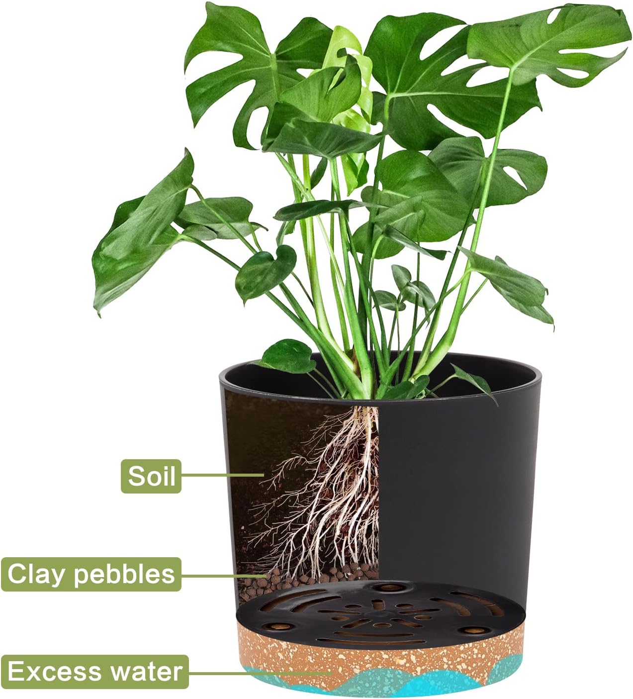 Thumbnail 3 de QCQHDU 25.4cm plant pots, 2 pack