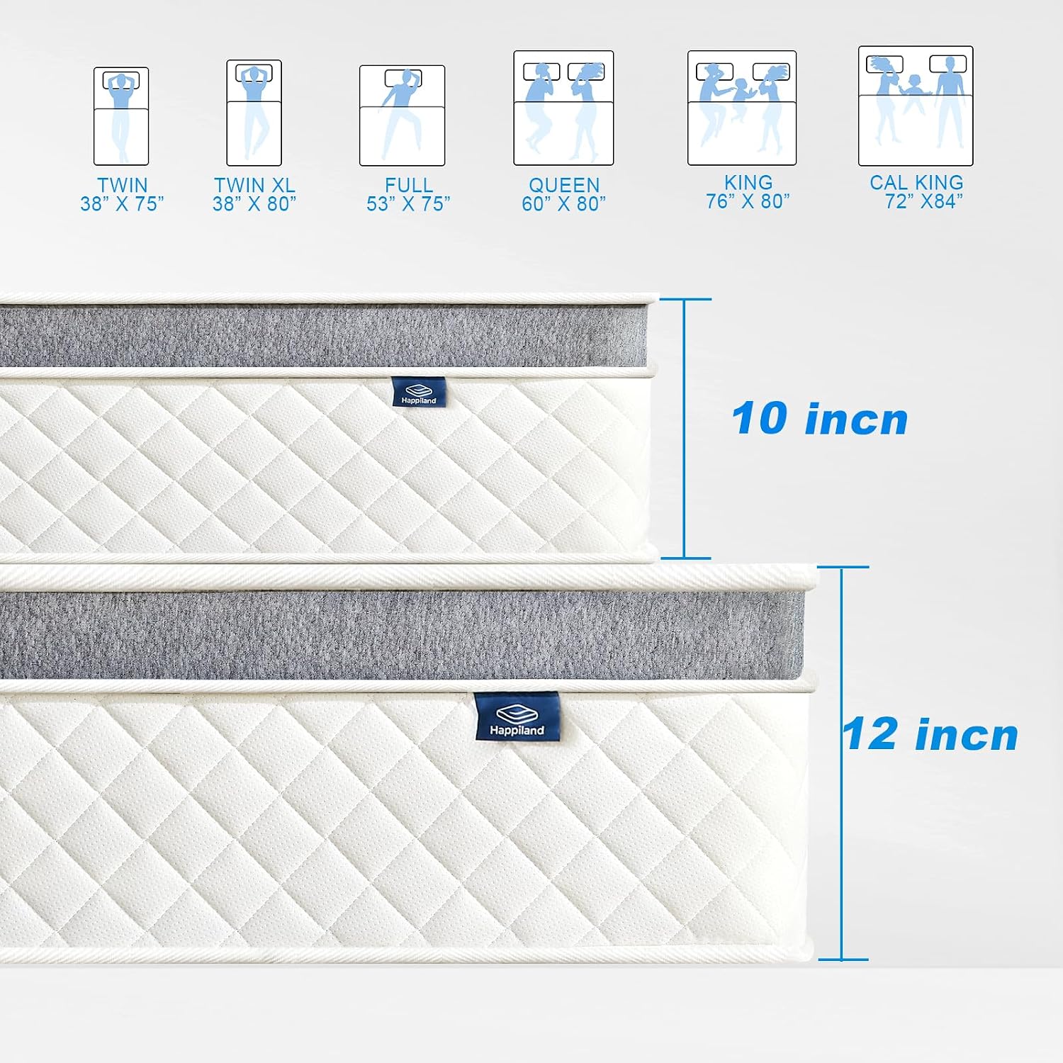 Detalle 2 de Happiland HP-TSPL26YY-10D Full Hybrid Mattress, 10-Inch Medium