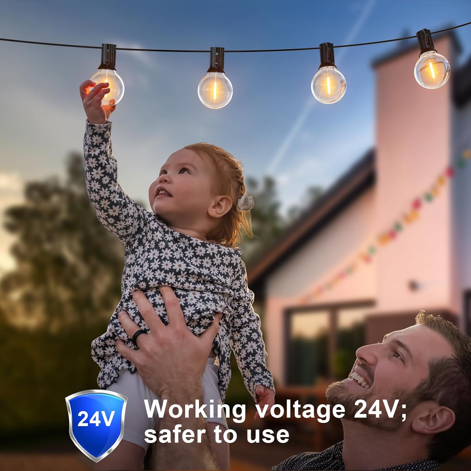 Thumbnail 2 de GPATIO LED-Lichterkette für außen 45 m mit 75+2 G40-Glühbirnen (IP45, 24 V)