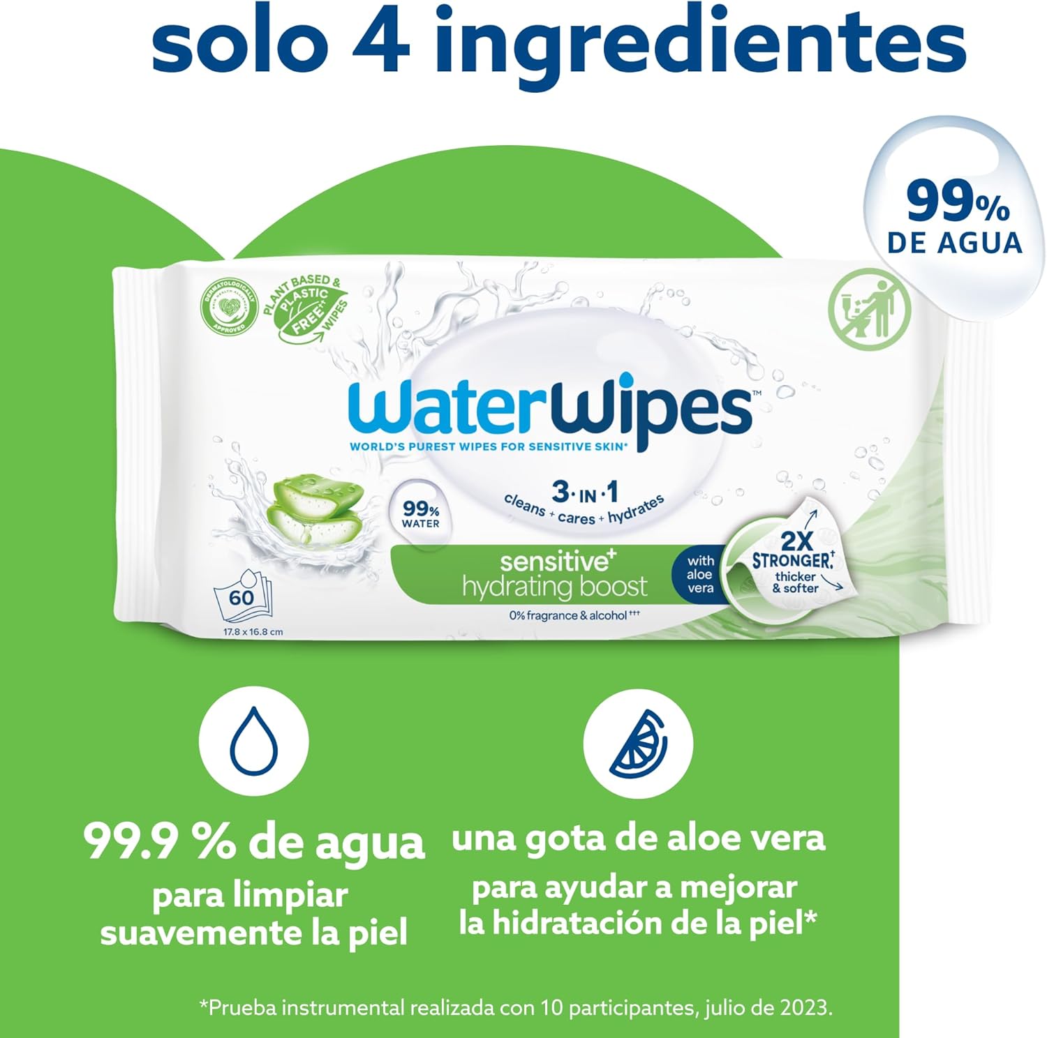 Thumbnail 3 de WaterWipes Sensitive+ 360 toallitas