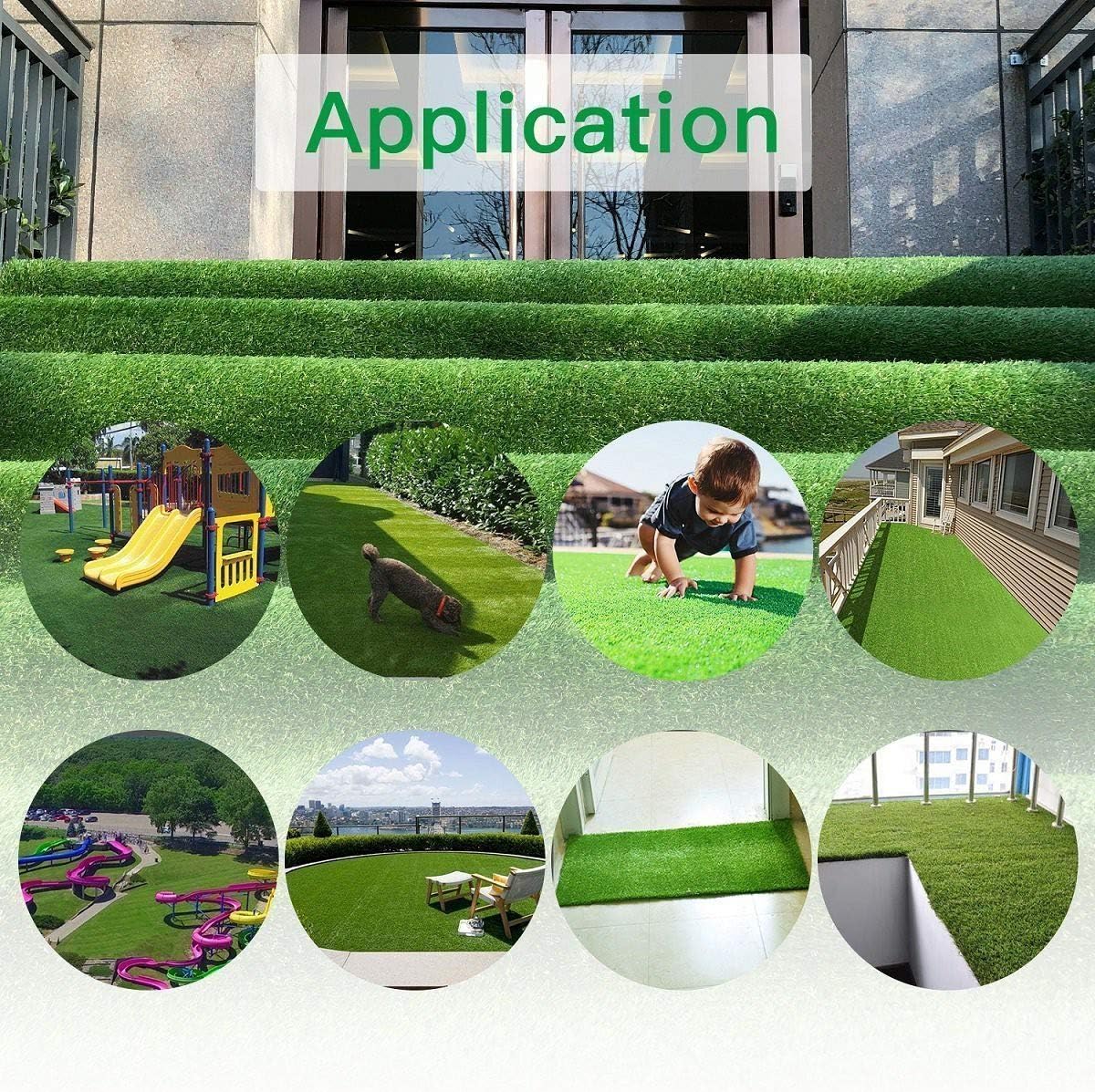 Detalle 2 de Petgrow PG1-4 Artificial Grass Rug, 6.5 ft x 10 ft, 1.37-Inch Pile