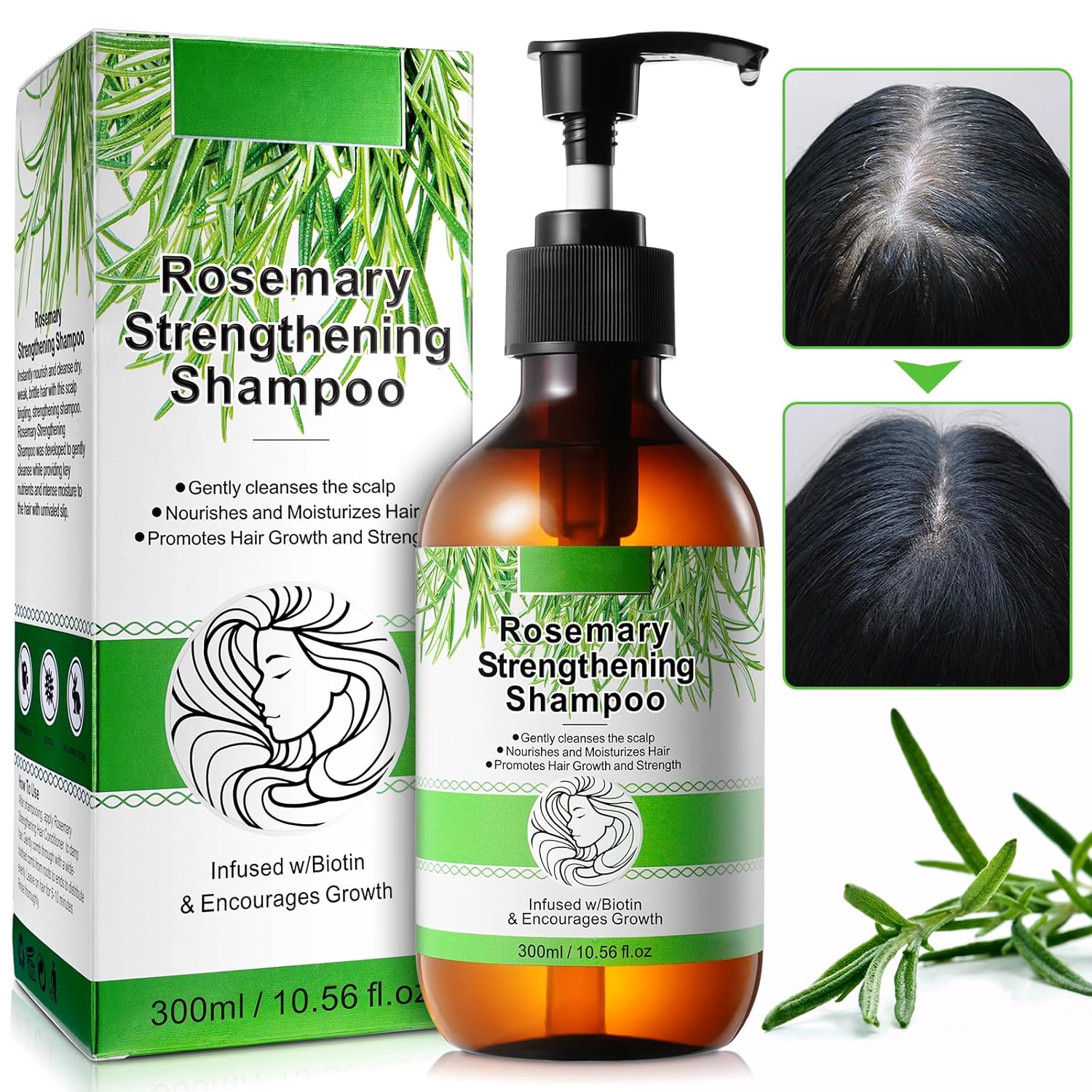 Detalle 2 de Rosmarin Haarwuchs-Shampoo gegen Haarausfall Biotin