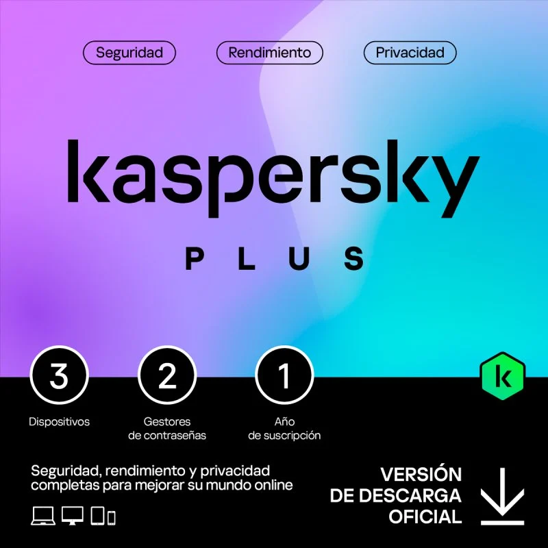 Detalle de Kaspersky Plus Internet Security 3 Dispositivos – Licencia digital 1 año (Windows, macOS, Android, iOS)