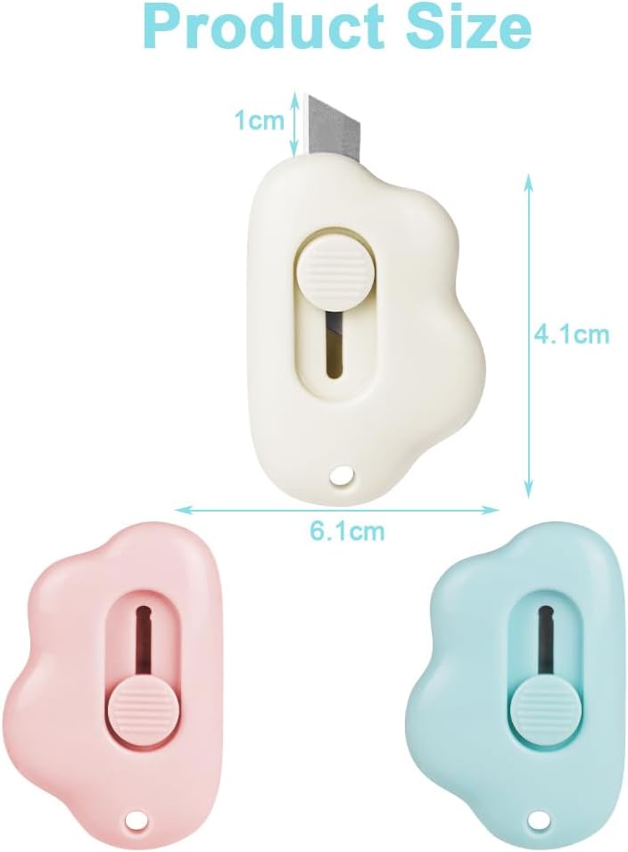 Detalle 2 de OFFCUP Mini Box Cutter (3er-Set) – einziehbare Universalmesser für Tasche, Umschläge und Paketöffnen