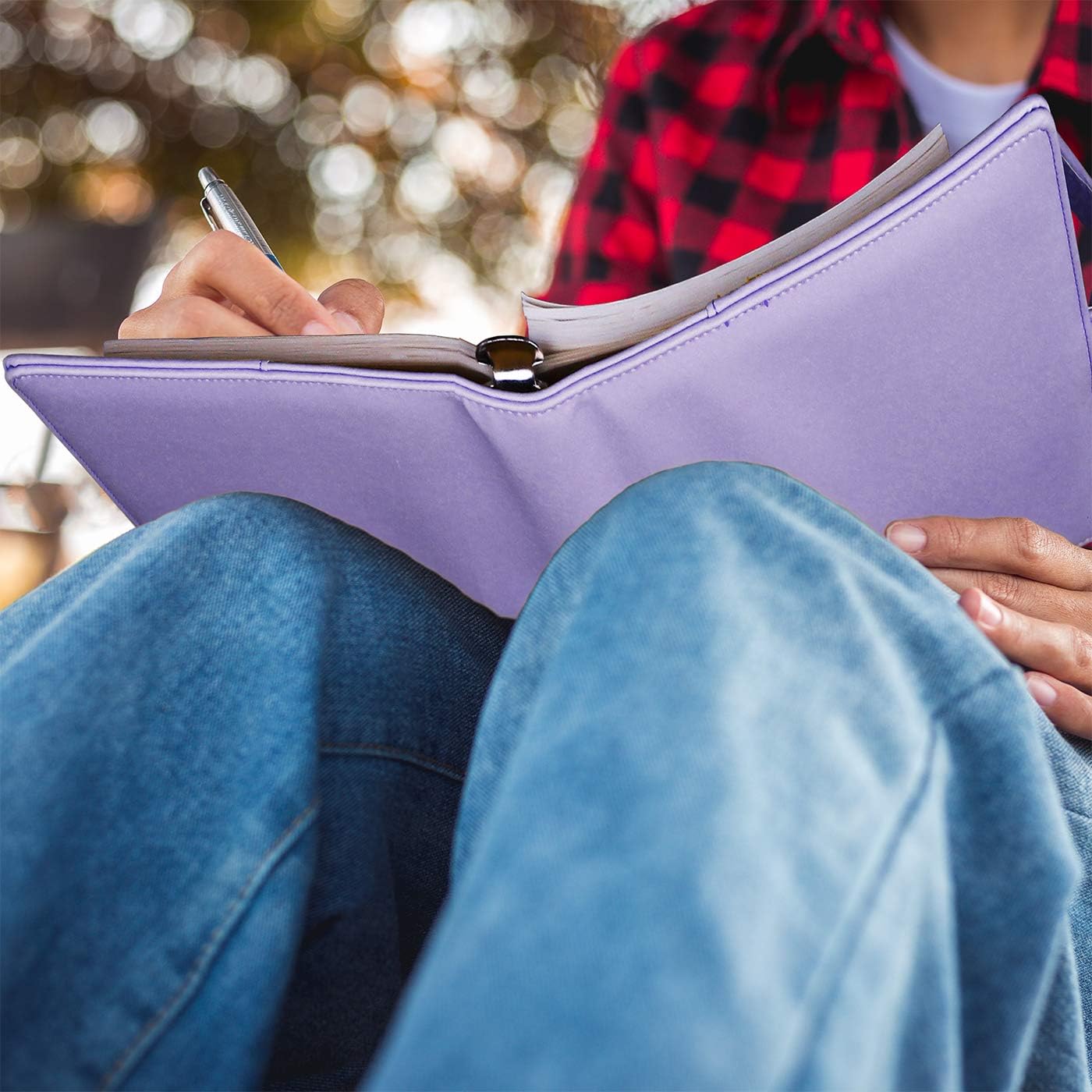 Detalle 1 de Antner ANTNER-RINGBINDER-A5PP A5 6-Ring Binder, Purple PU Leather