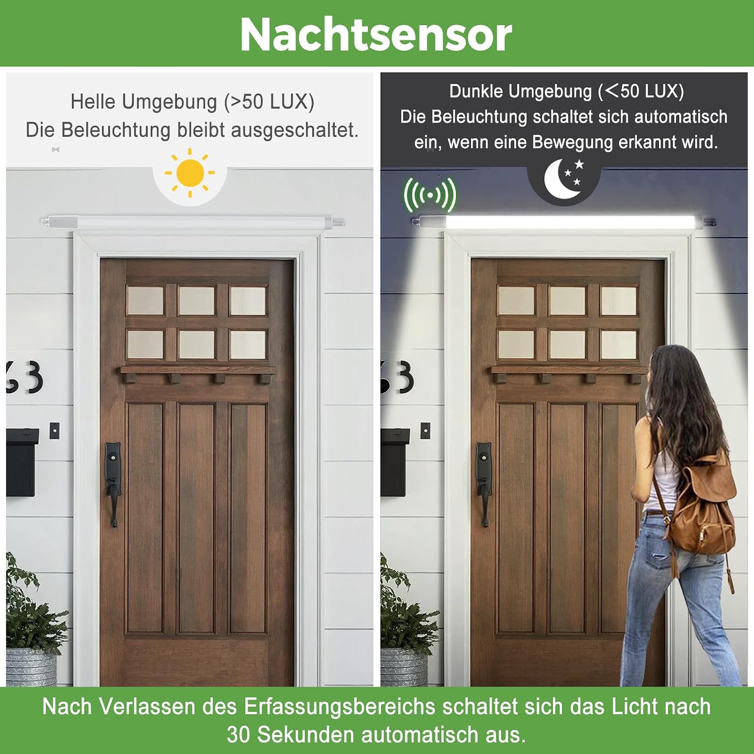 Thumbnail 1 de zemty Feuchtraum-LED-Leuchte 120 cm mit Bewegungsmelder, 4000K, IP65 (36W, 3.960 lm)