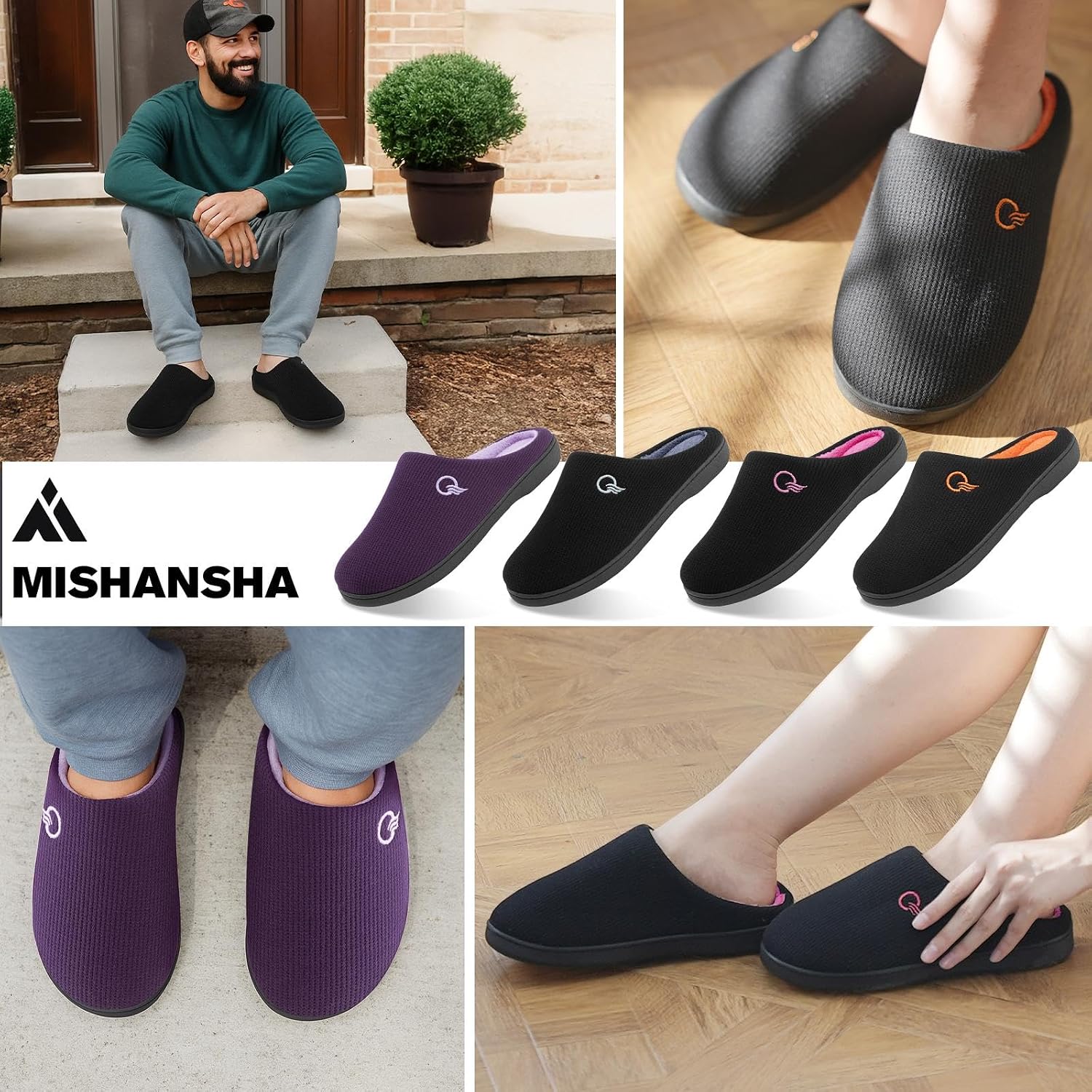 Detalle 2 de Mishansha Unisex Pantofole Memory Foam 36-47